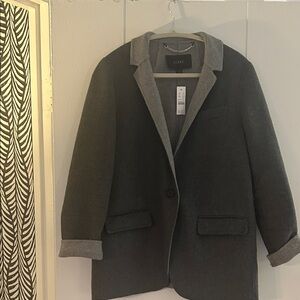 J. Crew Women's Gray Blazer with Contrast Collar